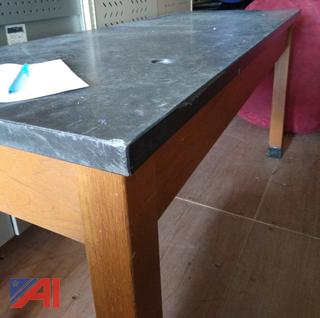 (2) 4' Slate Top Rectangle Tables